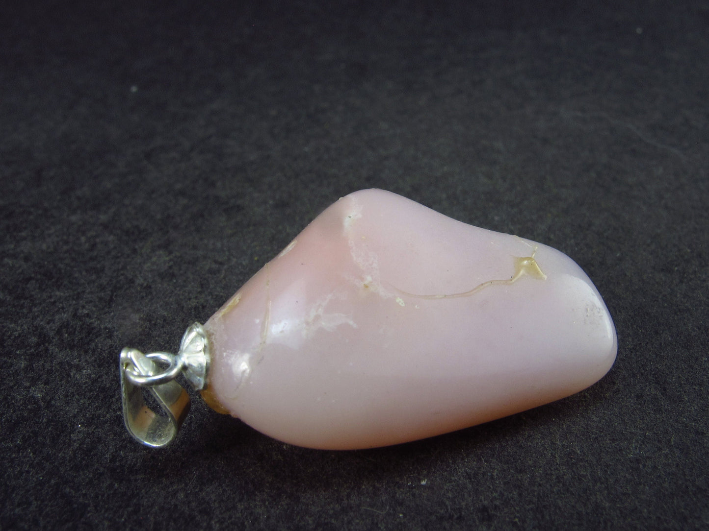 Rare Pink Opal Silver Pendant from Peru - 1.2" - 4.34 Grams