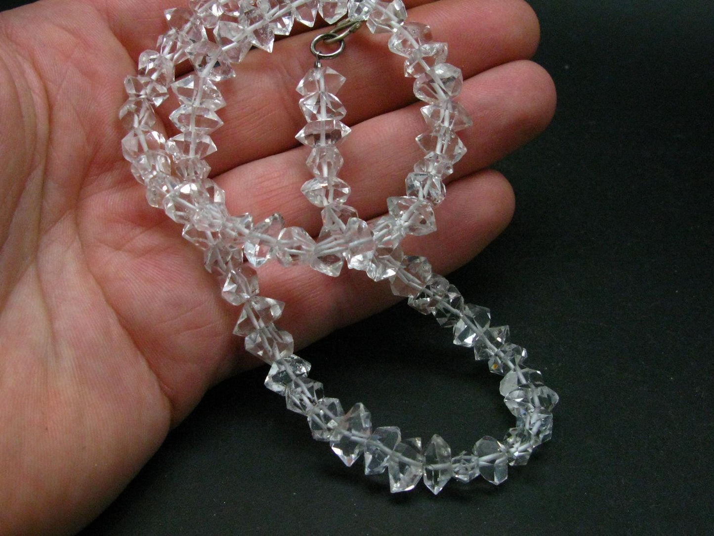 Herkimer Diamond Quartz Necklace From USA - 17" - 38.1 Grams