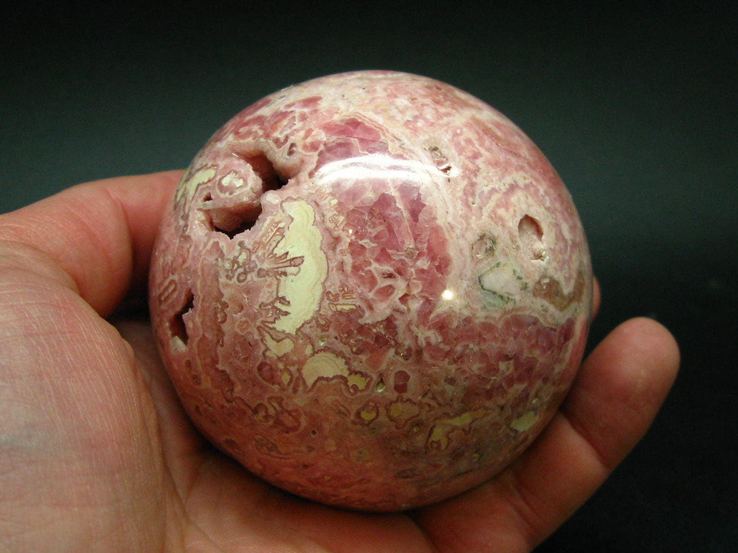 Rhodochrosite Sphere Ball from Argentina - 3.1" - 765 Grams