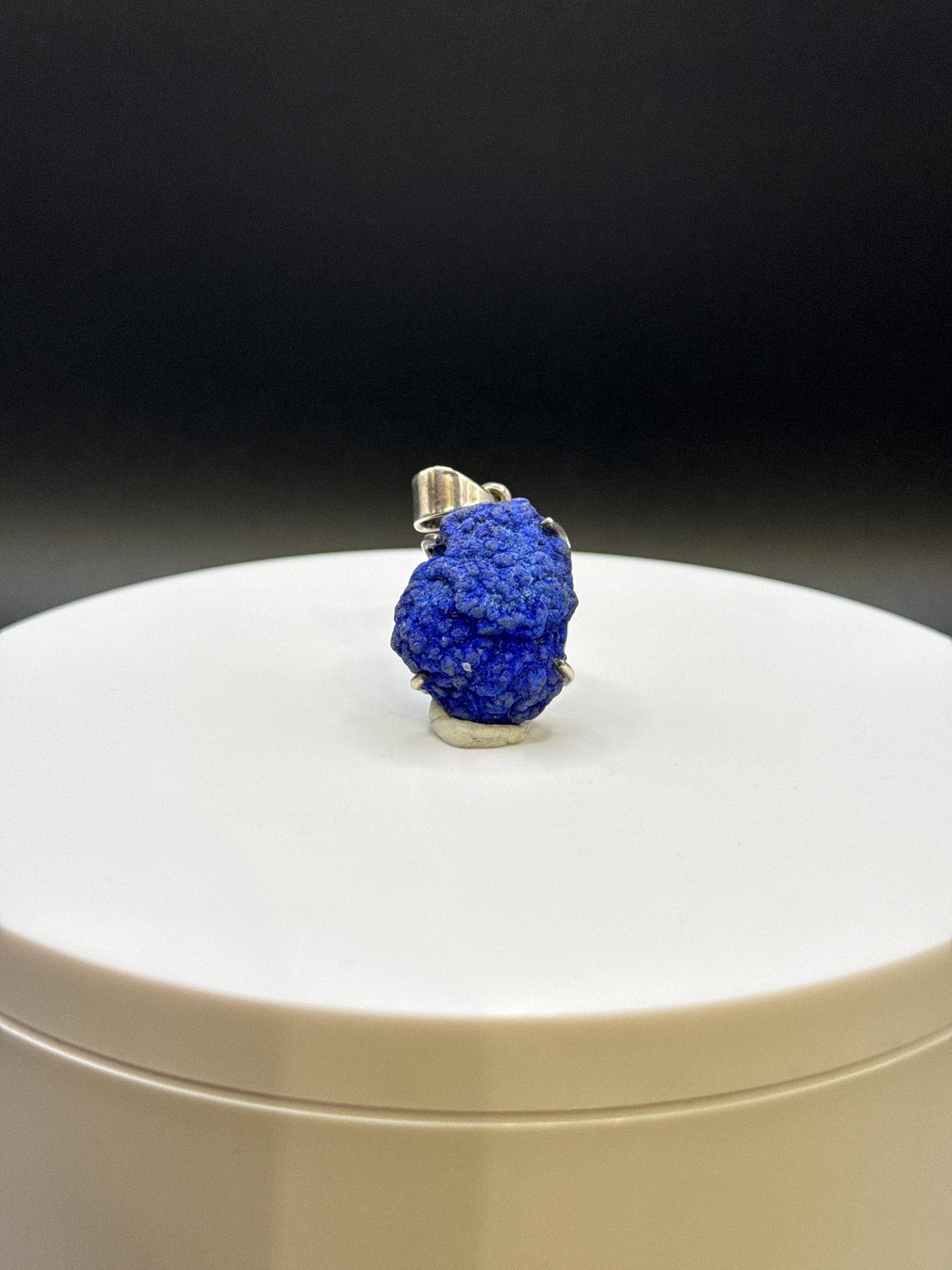 Raw Azurite Silver Pendant | Deep Blue Crystal Necklace | Natural Stone Jewelry