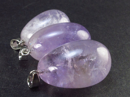 Lot of 3 Natural Large Amethyst Pendant from Brazil
