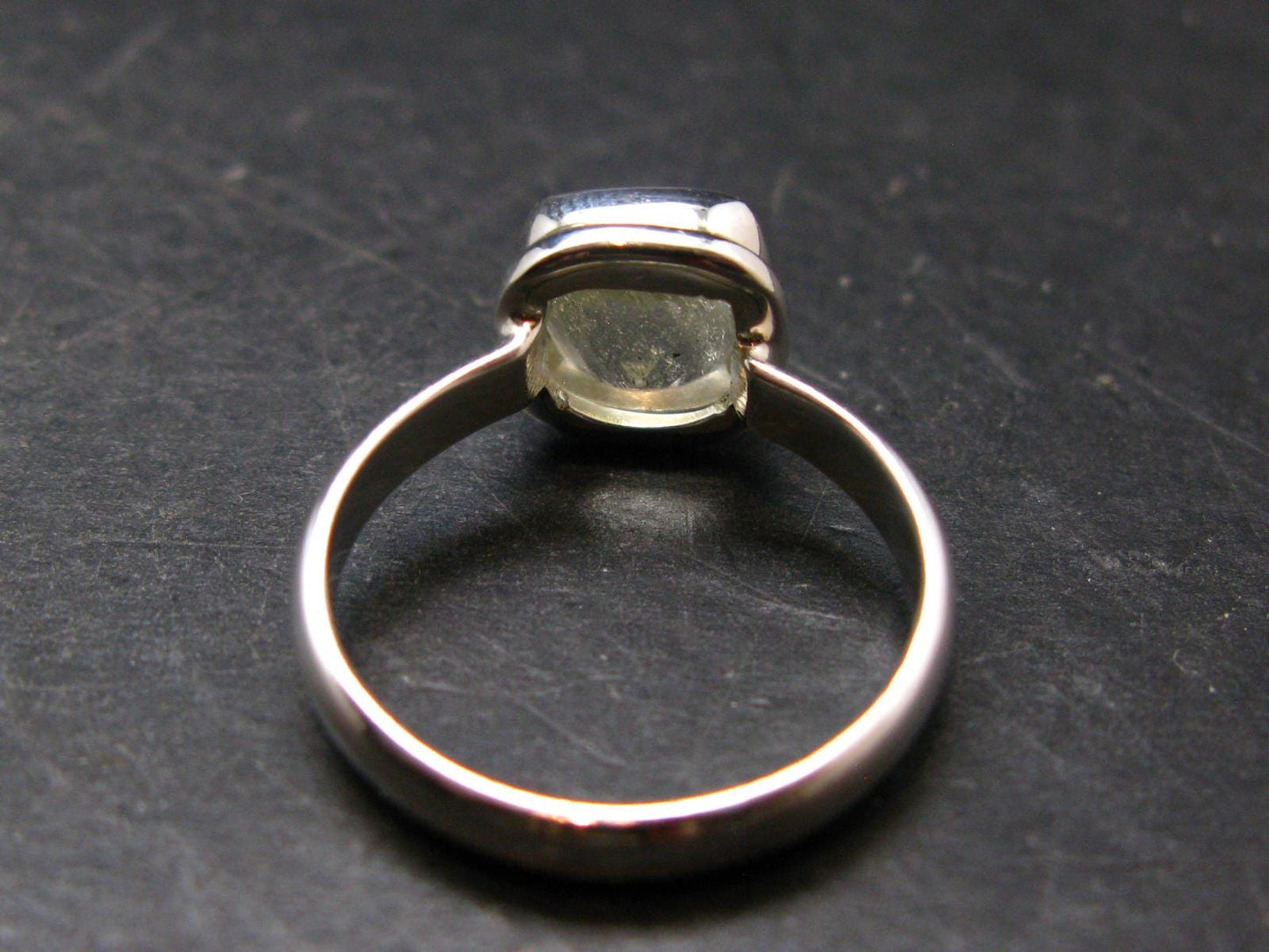 Libyan Desert Glass Tektite Sterling Silver Ring from Libya - Size 9 - 3.89 Grams
