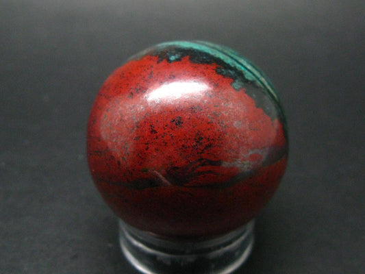Crimson Cuprite w/ Chrysocola Sphere Ball from Mexico - 1.7" - 146.5 Grams