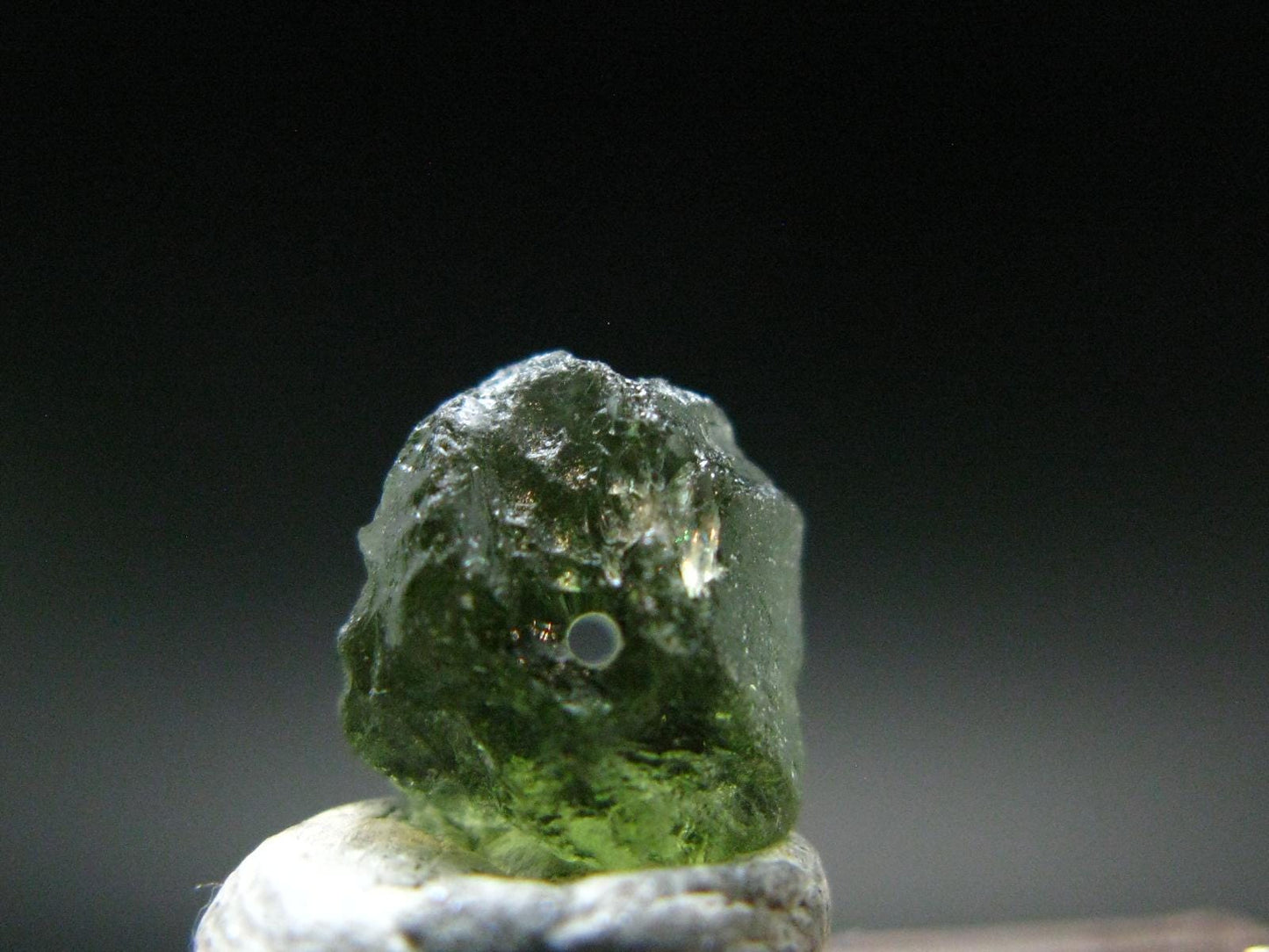 Moldavite Tektite Raw Bead from Czech Republic - 8 mm - 2.25 Carats
