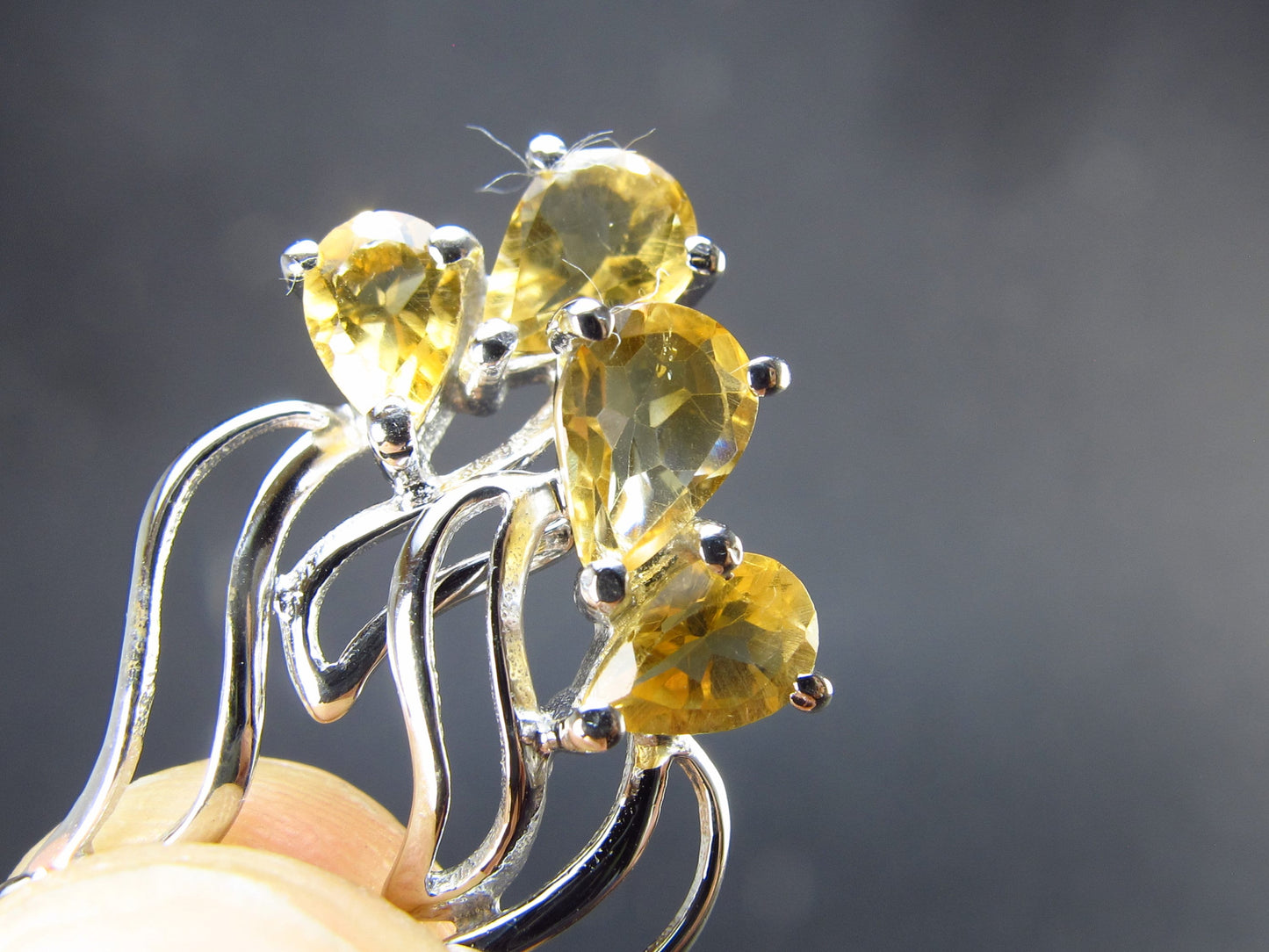 Stone of Success!! Faceted Natural Golden Yellow Citrine 925 Sterling Silver Drop Earrings - 1.5" - 2.68 Grams