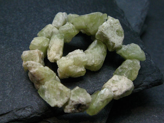 Brazilianite Genuine Bracelet ~ 7 Inches ~ 12mm Crystal Beads