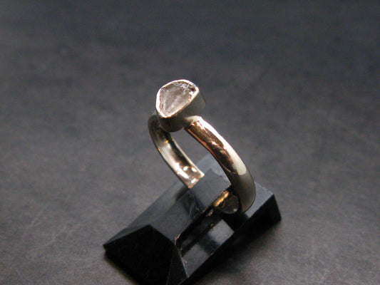 Gray Herderite Silver Ring from Africa - Size 6 - 1.63 Grams