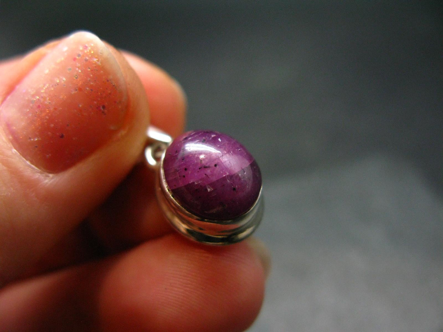 Star Ruby Sterling Silver Pendant - 0.9" - 3.16 Grams
