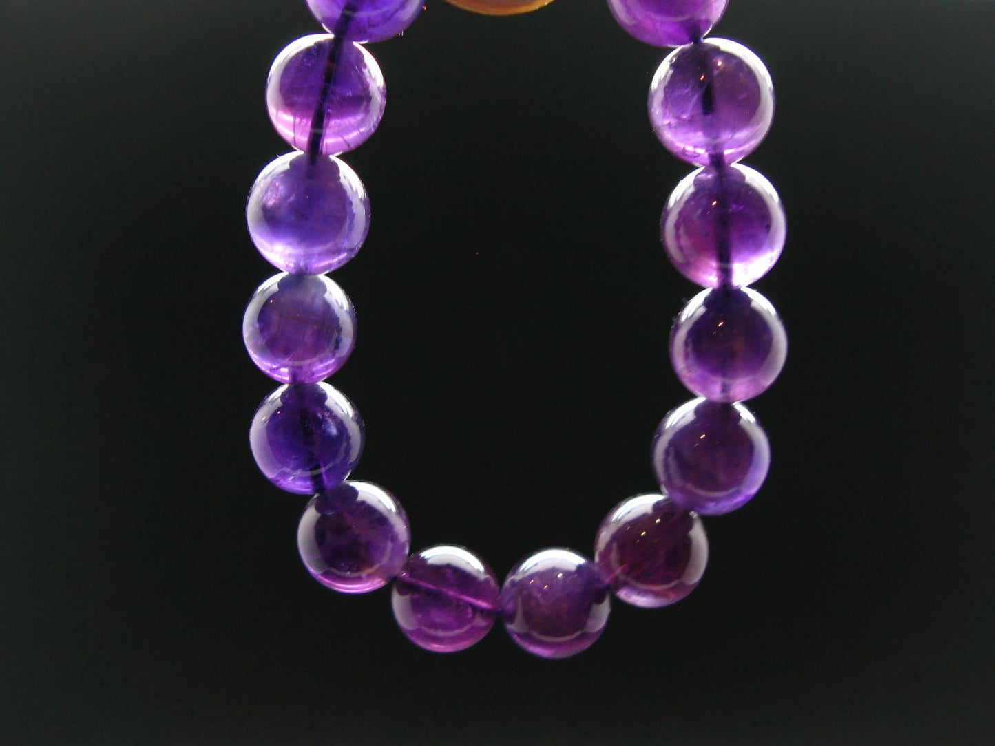 Amethyst Genuine Bracelet ~ 7 Inches ~ 14mm Round Beads
