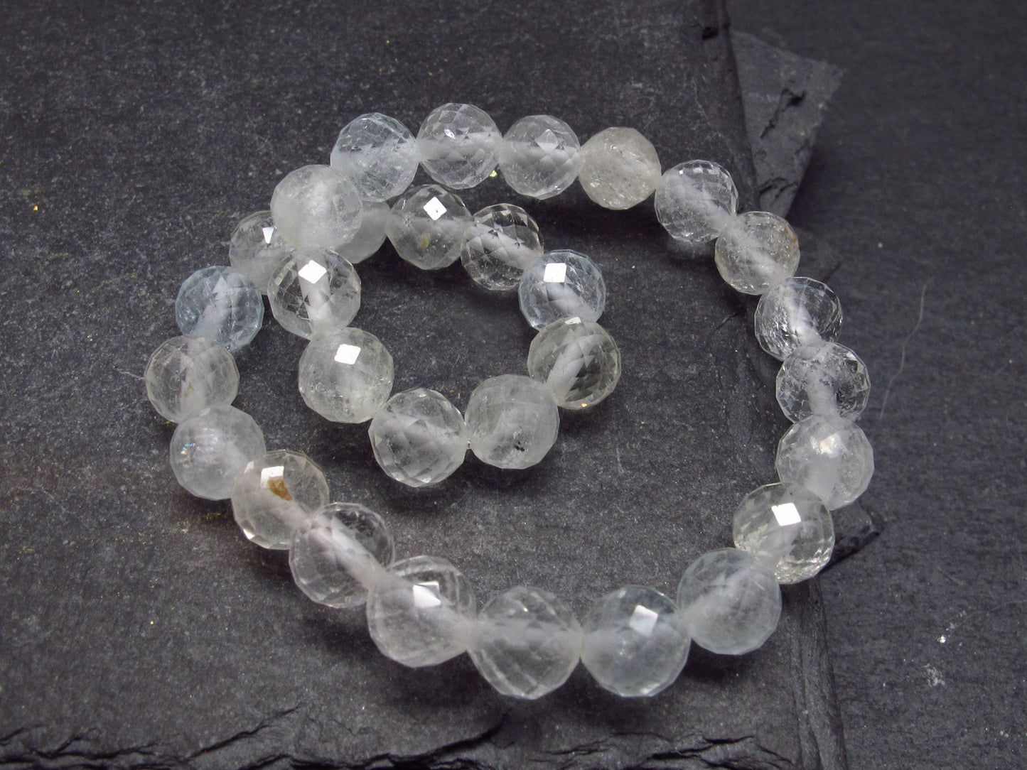 Blue Topaz Genuine Bracelet ~ 7 Inches ~ 6mm Facetted Beads