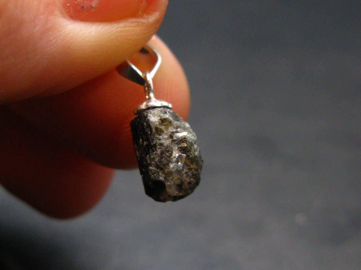 Rare Painite Crystal Silver Pendant From Myanmar - 0.6" - 4.05 Carats