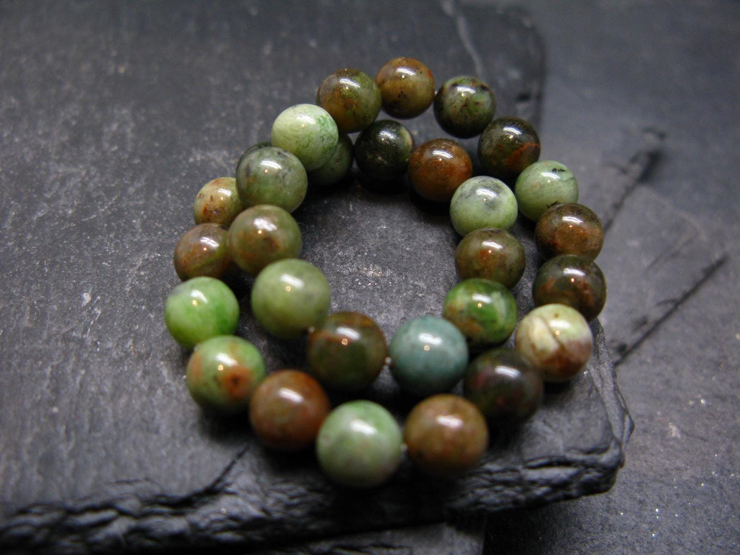 Green Opal Genuine Bracelet ~ 7 Inches ~ 6mm Round Beads