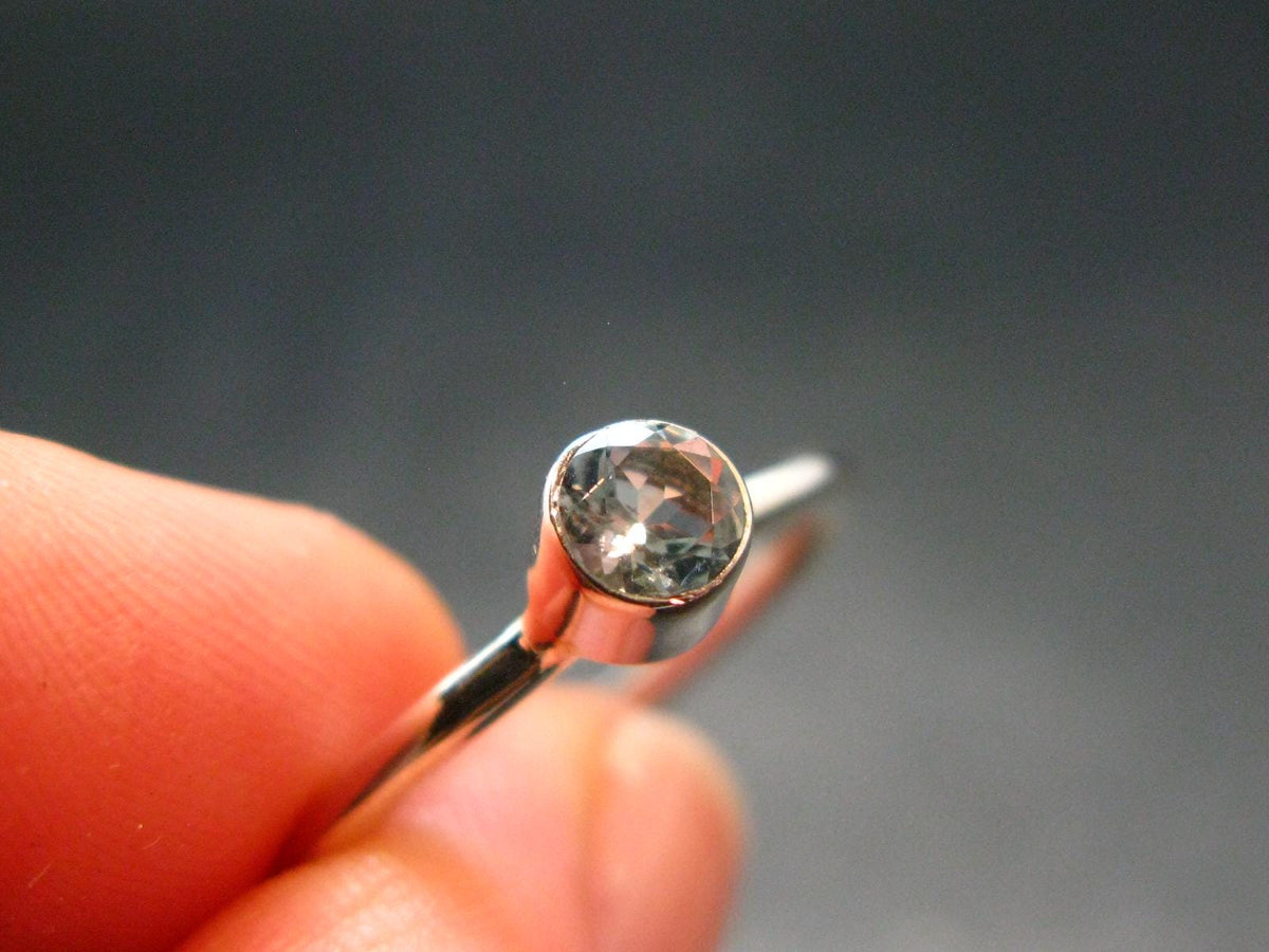 Genuine Facetted Aquamarine Gem Sterling Silver Ring - Size 7 - 1.69 Grams