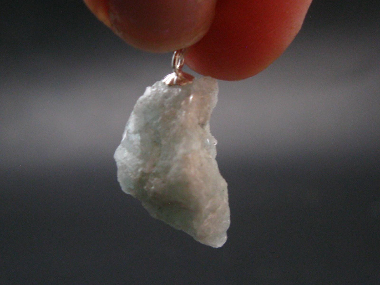 Rare Raw Blue Euclase Gem Crystal Silver Pendant from Zimbabwe - 1.0" - 3.70 Grams