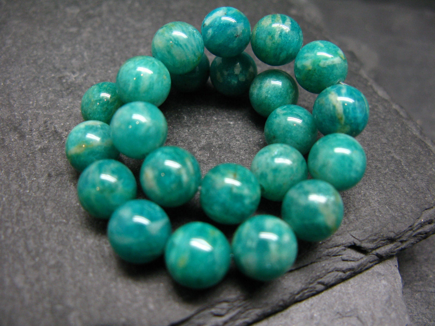 Russian Amazonite Genuine Bracelet ~ 7 Inches ~ 8mm Round Beads