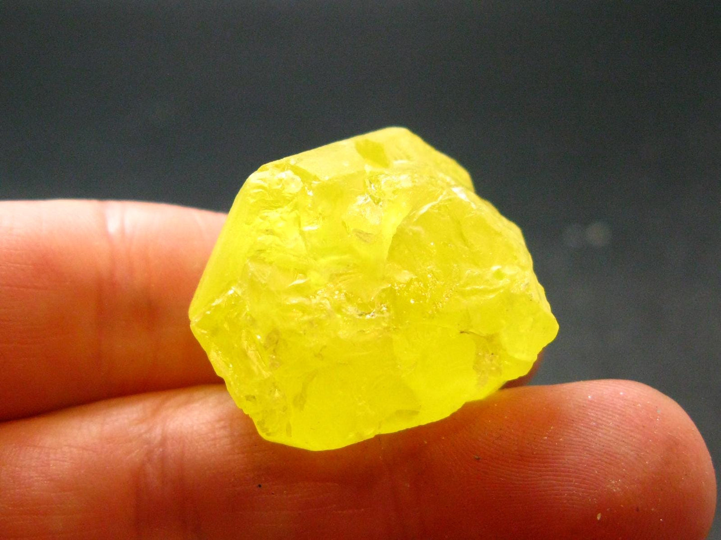 Large Yellow Sulphur Sulfur Crystal Italy - 1.1"
