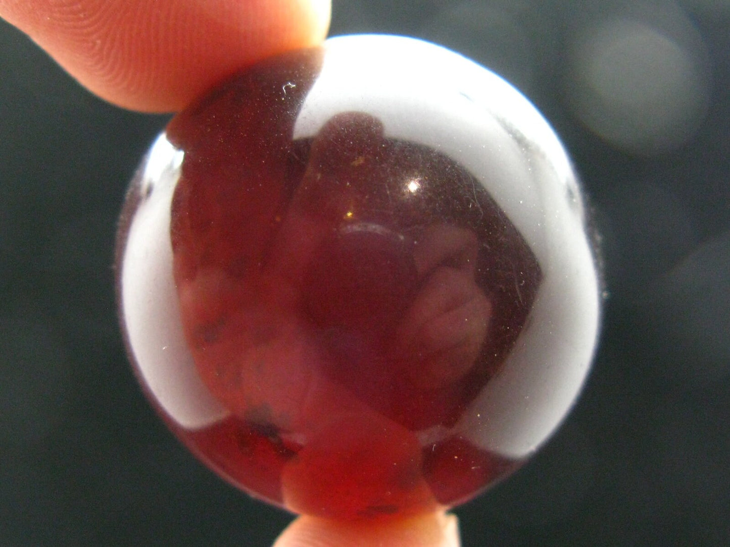 Rare Blue Amber Ball Sphere Fluorescent From Indonesia - 1.2" - 14.5 Grams