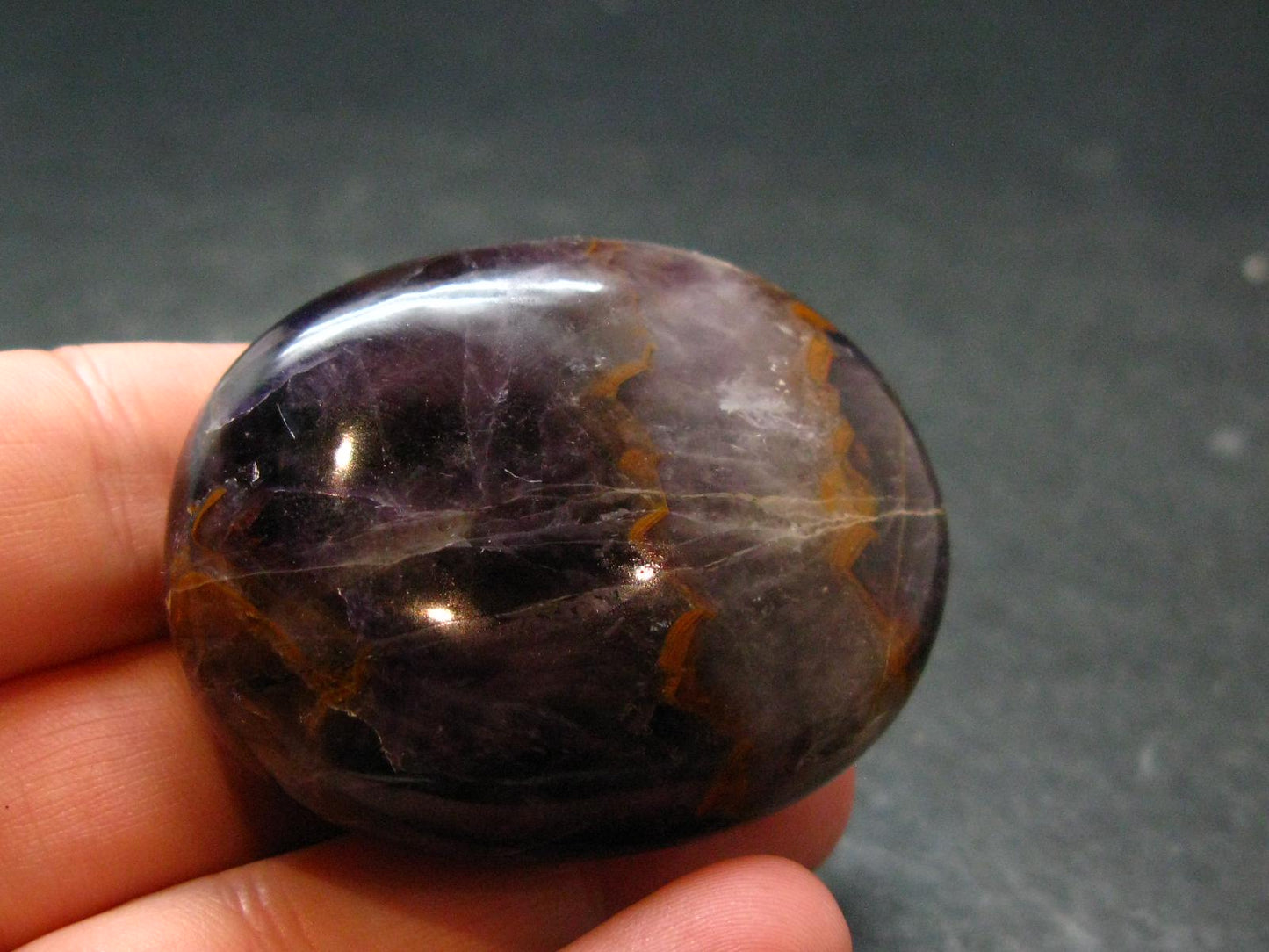 Rare Auralite Super 23 Amethyst Tumbled Stone From Canada - 1.8" - 54.22 Grams