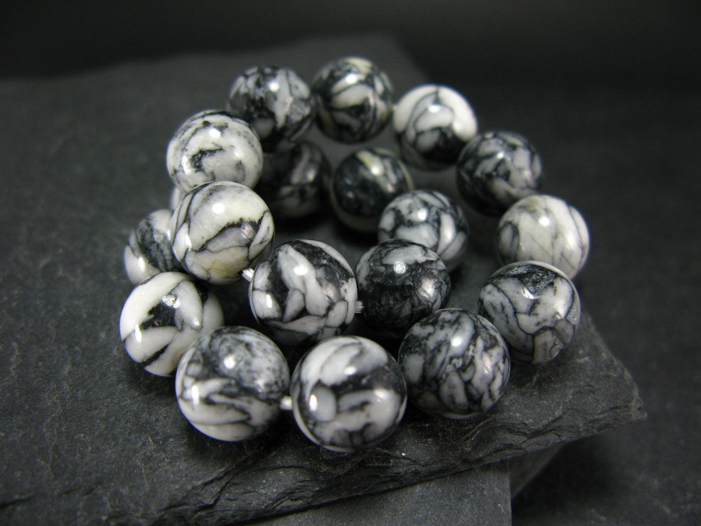 Pinolite Pinolith Genuine Bracelet ~ 7 Inches ~ 10mm Round Beads