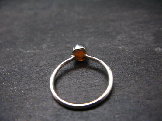 Spessartine Garnet Silver Ring From Tanzania - Size 8 - 2.05 Grams