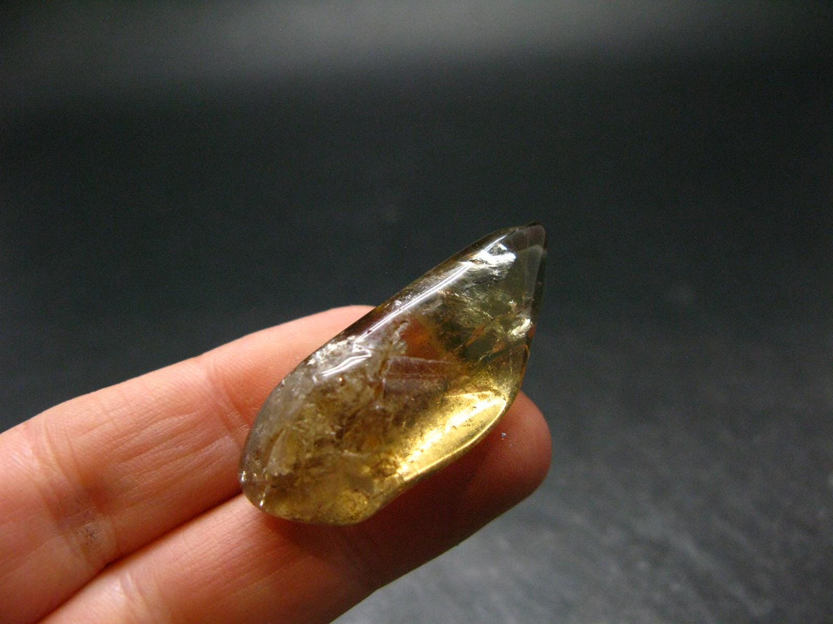 Nice Untreated Rich Yellow Citrine Tumbled Crystal from Zambia - 56.65 Carats - 1.6"
