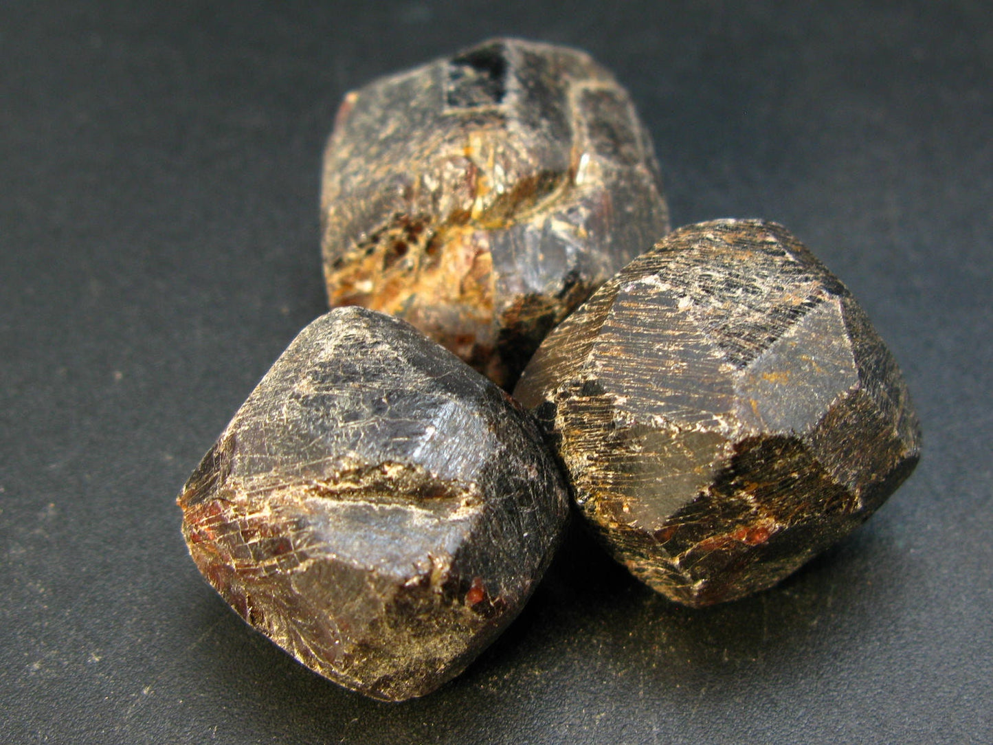 Lot of 3 Amazing Terminated Natural Red Garnet Almandine Crystals from India