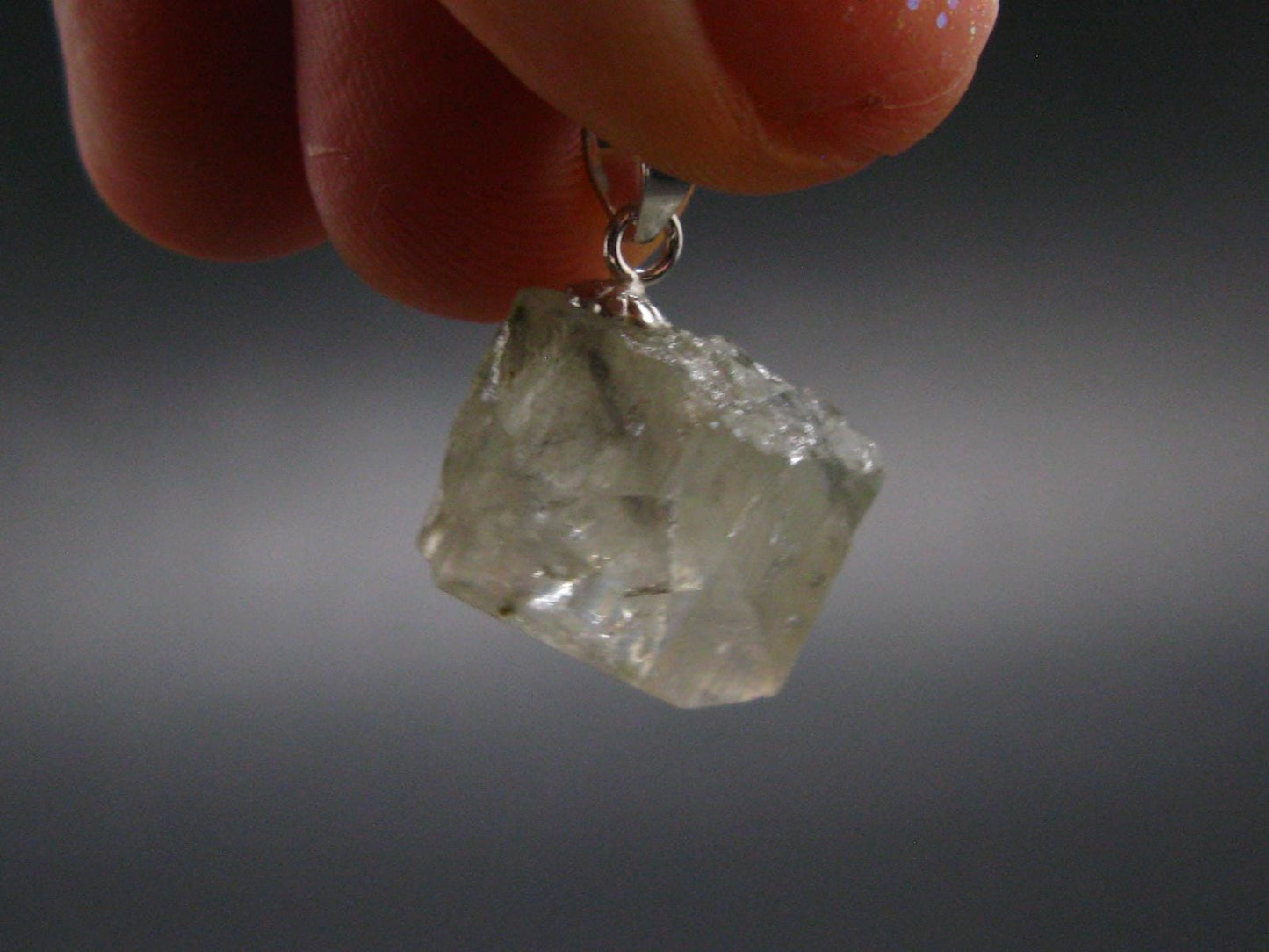 Nice Terminated Danburite Crystal Silver Pendant from Russia - 0.7" - 2.36 Grams