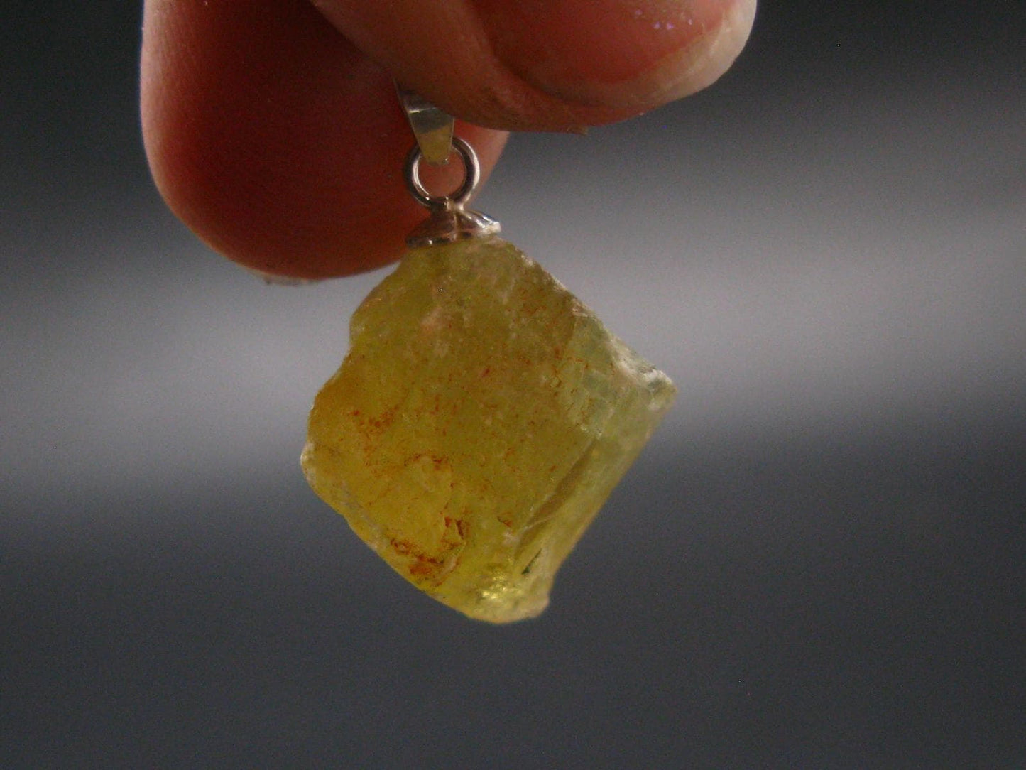 Barite Crystal Silver Pendant From USA - 0.8" - 4.7 Grams