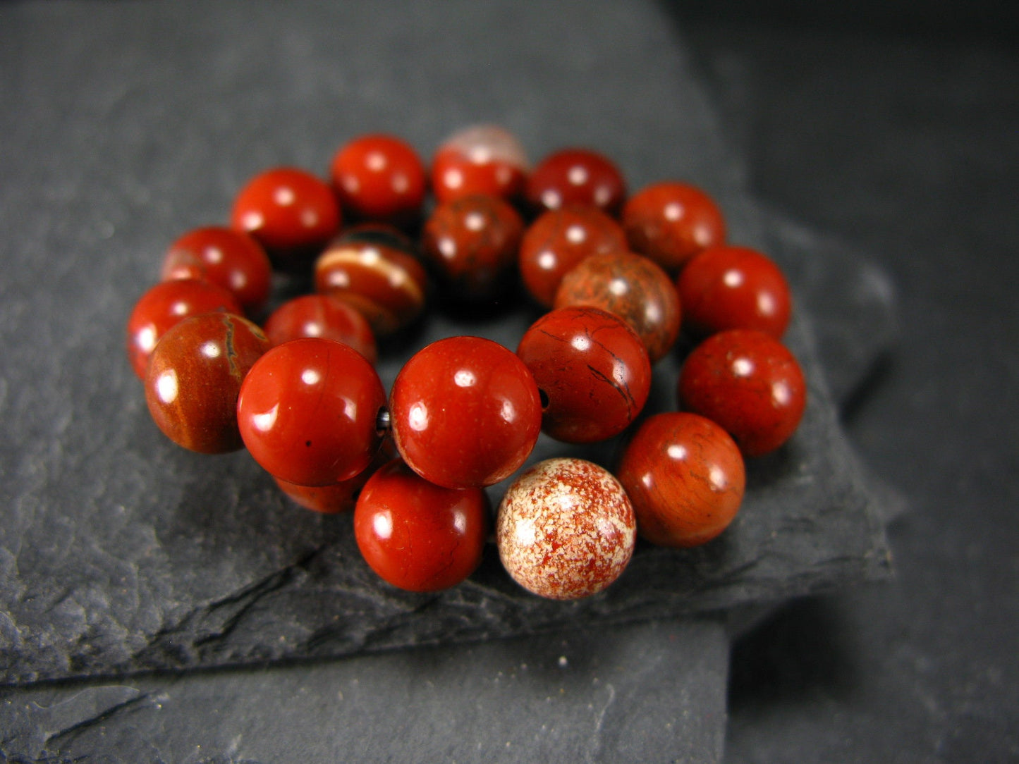Red Jasper Genuine Bracelet ~ 7 Inches ~ 8mm Round Beads