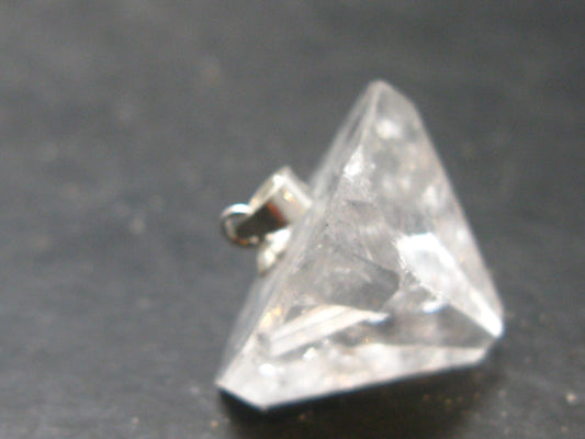 Clear Apophylite Apophyllite Crystal Silver Pendant From India - 0.9" - 4.2 Grams