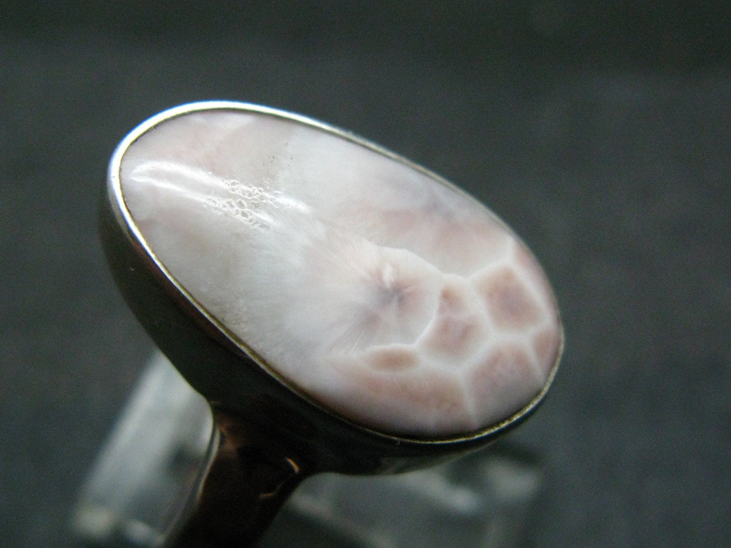 Natrolite Sterling Silver Ring From Indonesia - Size 7.5