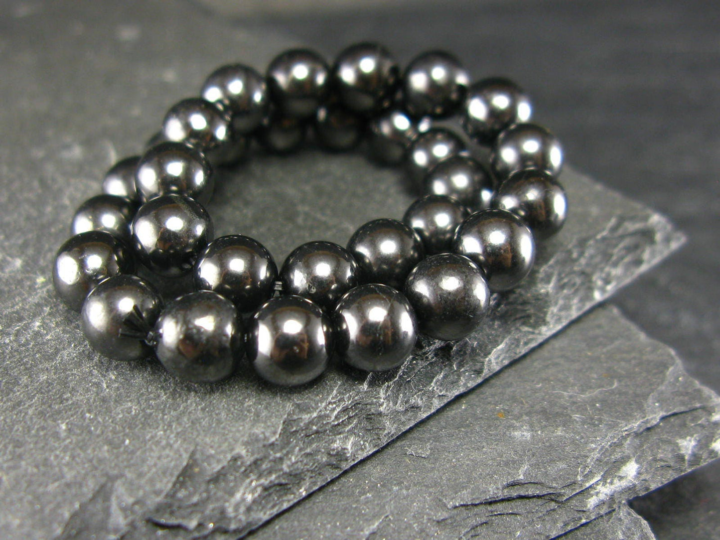 Shungite Genuine Bracelet ~ 7 Inches ~ 6mm Round Beads
