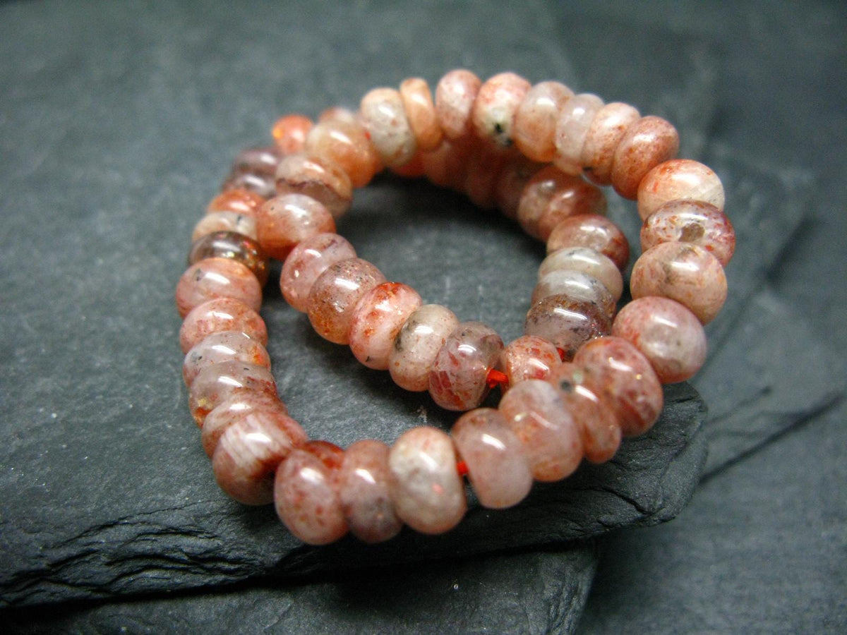 Sunstone Genuine Bracelet ~ 7 Inches ~ 7mm Rondelle Beads