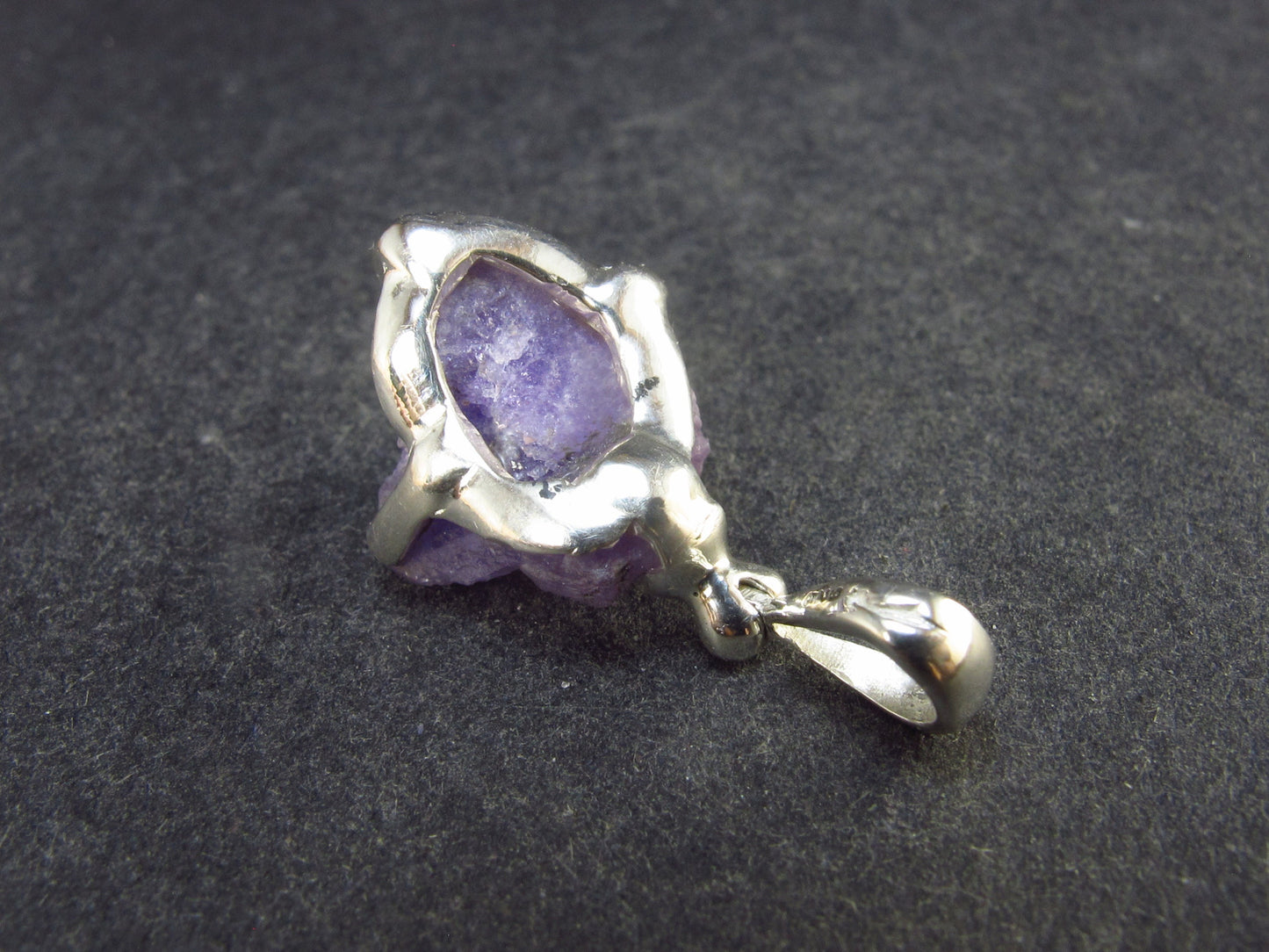 Rare Raw Hackmanite Silver Pendant from Afghanistan - 1.1" - 3.00 Grams
