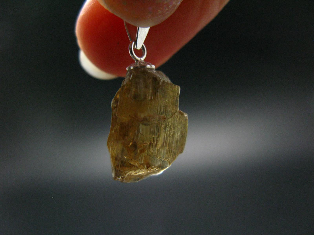 Rare Enstatite Crystal 925 Silver Pendant From Tanzania - 0.9" - 1.84 Grams