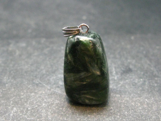 Seraphinite Clinochlore Silver Pendant From Russia - 1.2''