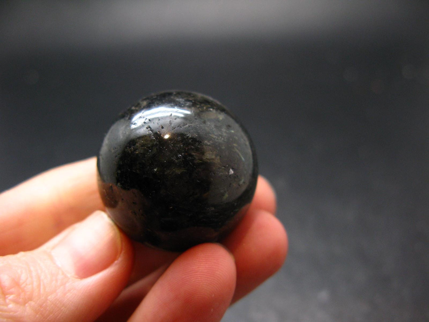 Nuumite Nuummite Sphere Ball From Greenland - 1.1" - 38.31 Grams