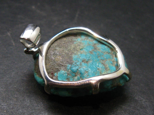 Turquoise Dragon Silver Pendant - 1.7" - 14.54 Grams