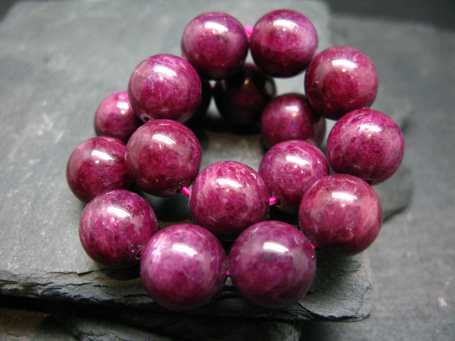 AAA Grade Ruby Genuine Bracelet ~ 7 Inches ~ 12mm Round Beads