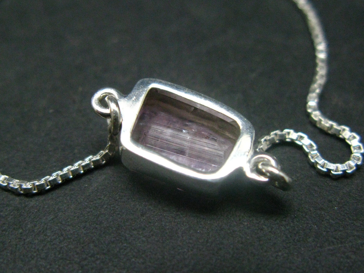Pink Tanzanite Silver Bracelet From Tanzania - 3.24 Grams - Adjustable length