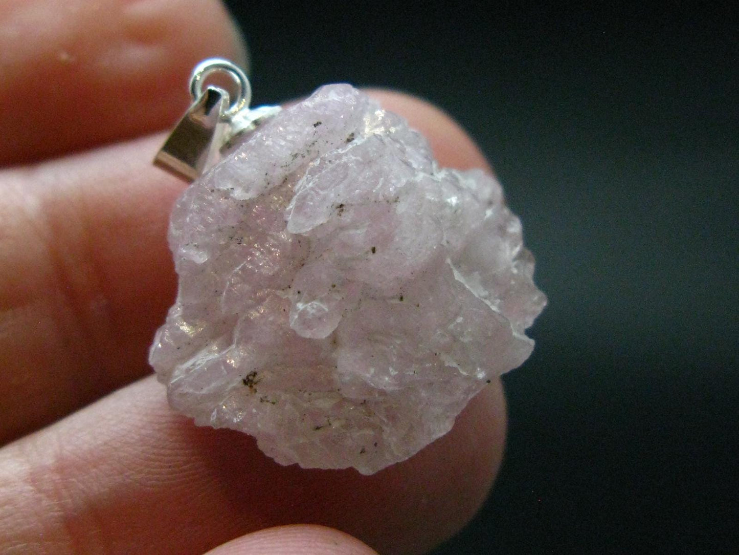 Symbol of Love and Beauty!! Natural Rose Quartz Pendant In 925 Silver From Brazil - 1.0" - 3.12 Grams