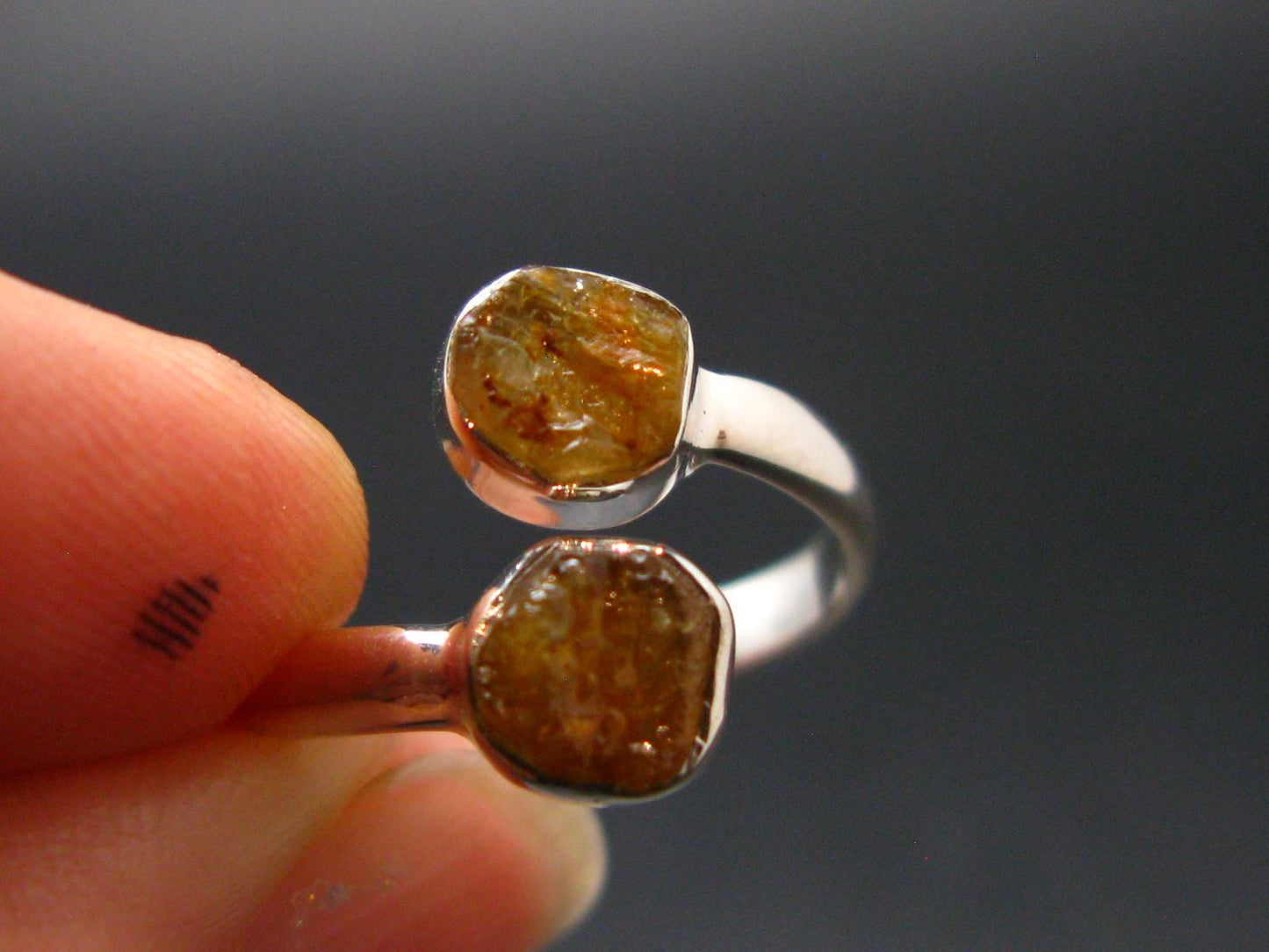 Green Herderite Silver Ring From Brazil - 2.15 Grams - Size 7