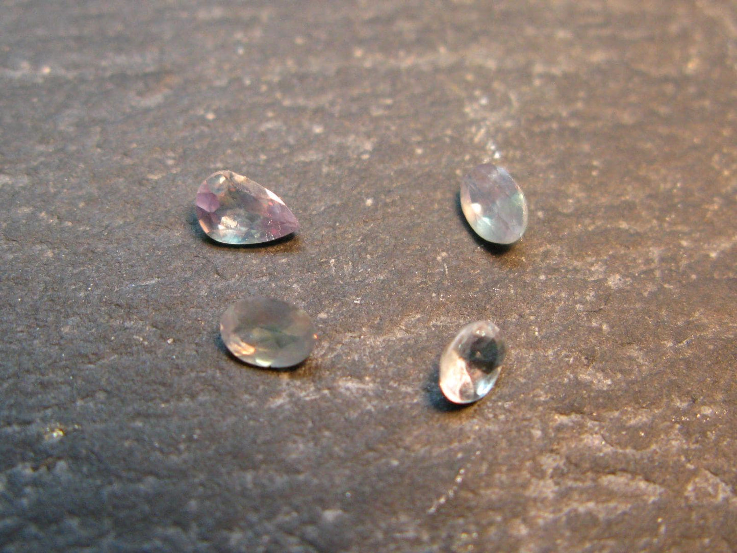 Lot of 4 Alexandrite Chrysoberyl Cut Facetted Gems From Russia - 0.75 Carats Combined