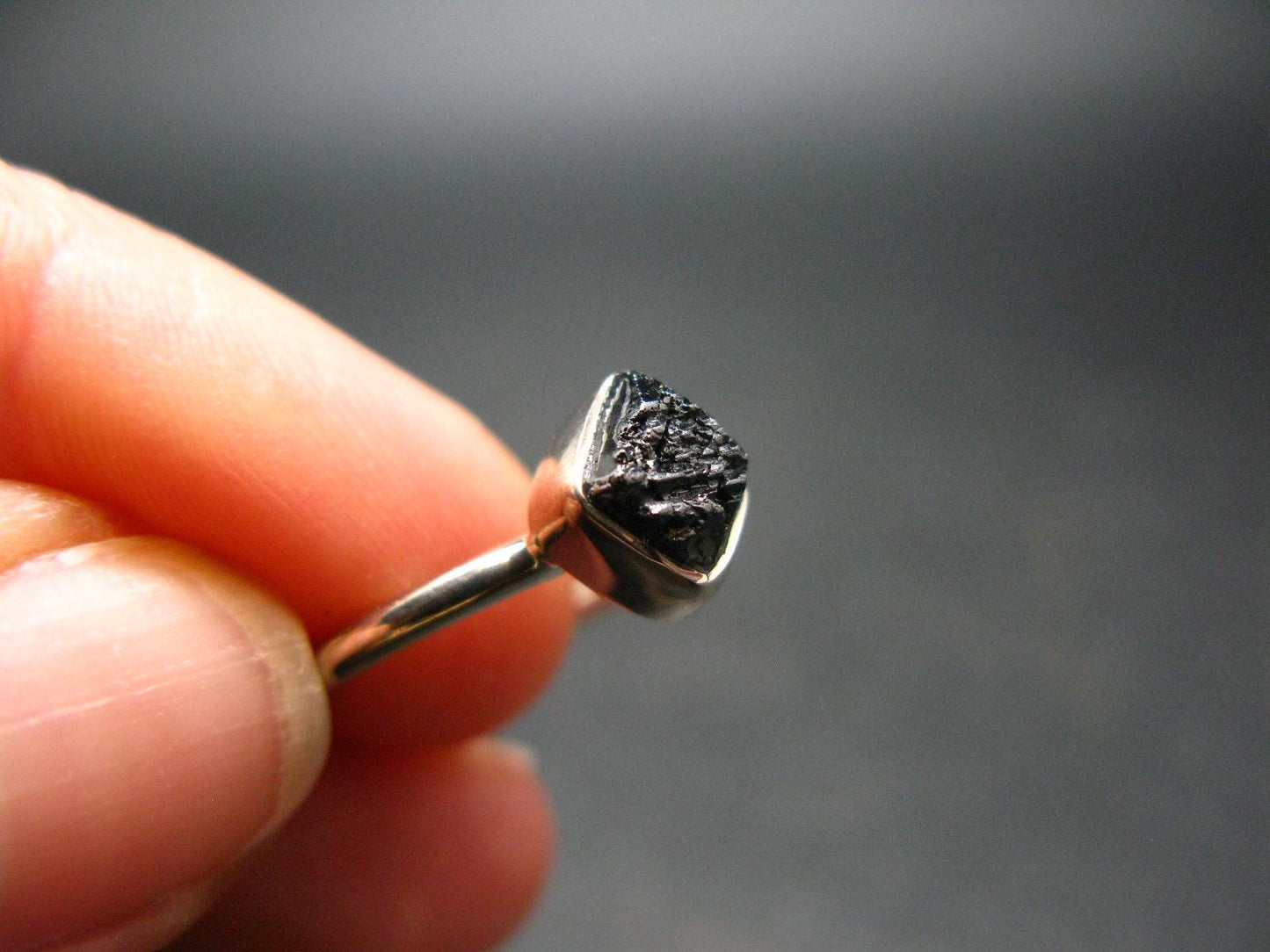 Terminated Brookite Crystal Silver Ring From Arkansas - Size 6 - 1.99 Grams