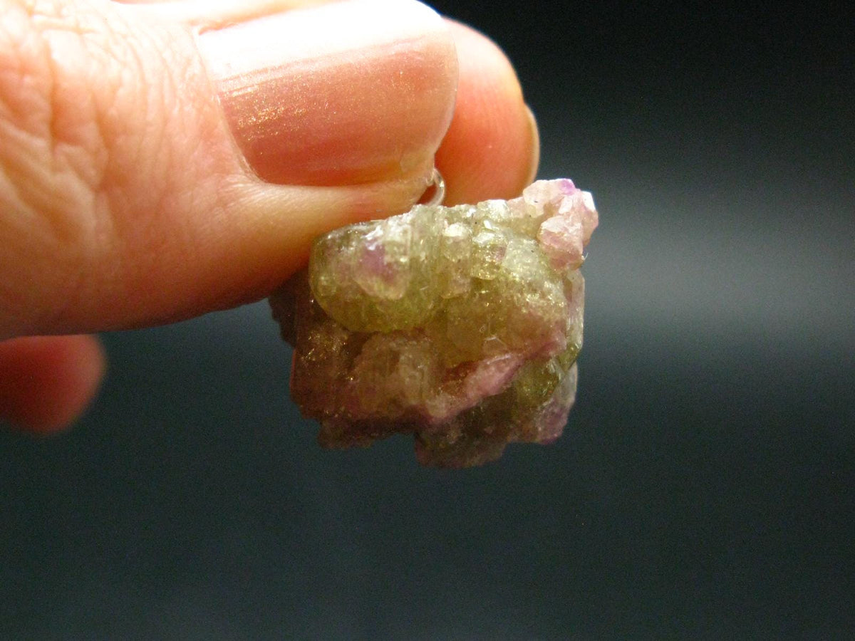 Vesuvianite Idocrase Crystal Silver Pendant From Canada - 0.8" - 5.20 Grams
