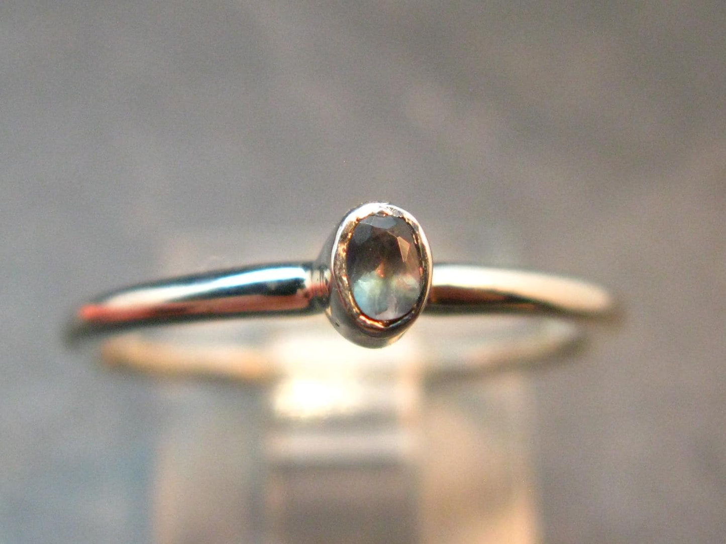 Genuine Alexandrite Gem Silver Ring From Russia - Size 7 - 1.45 Grams