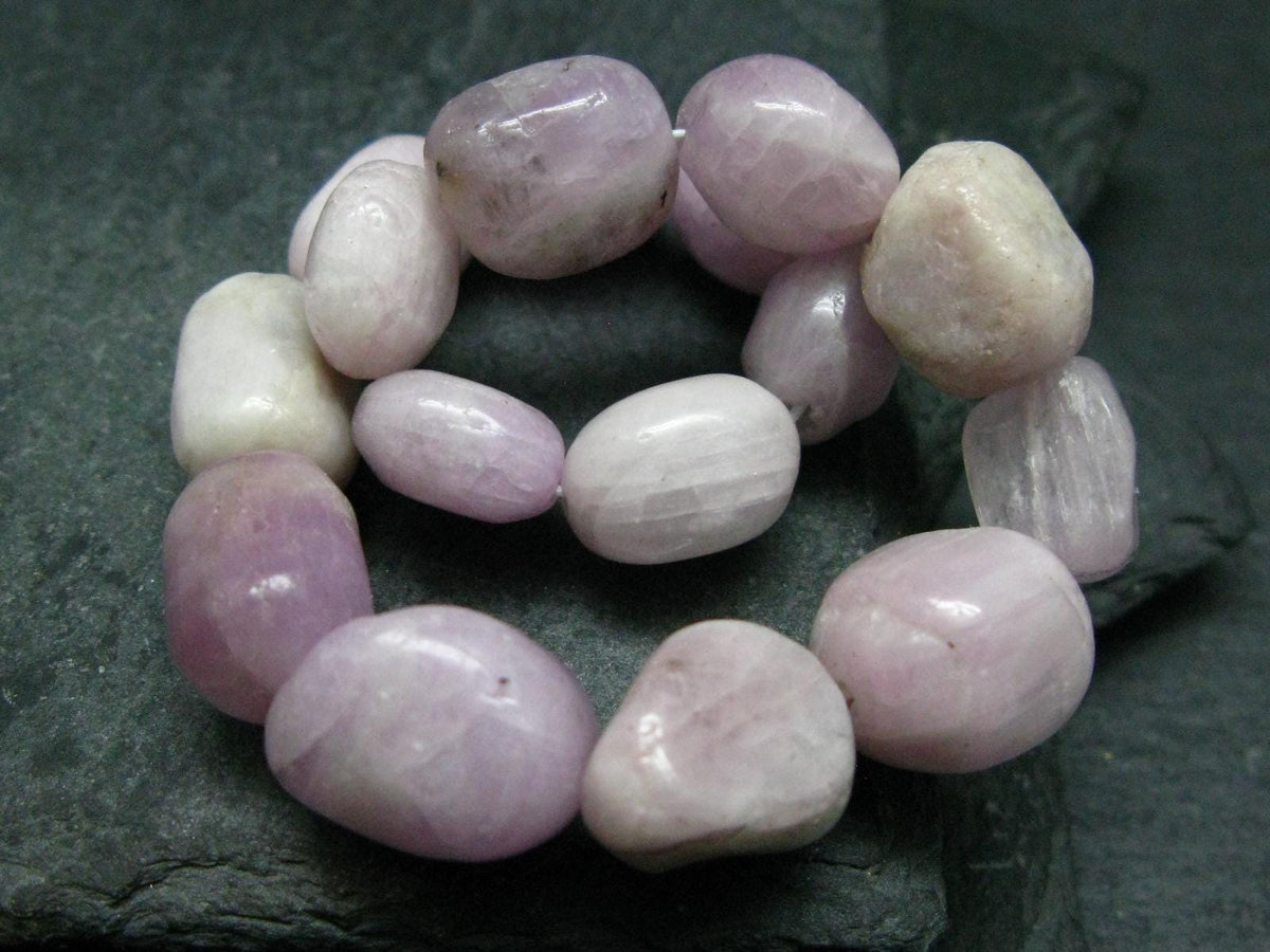 Kunzite Spodumene Genuine Bracelet ~ 7 Inches ~ 12mm Tumbled Beads