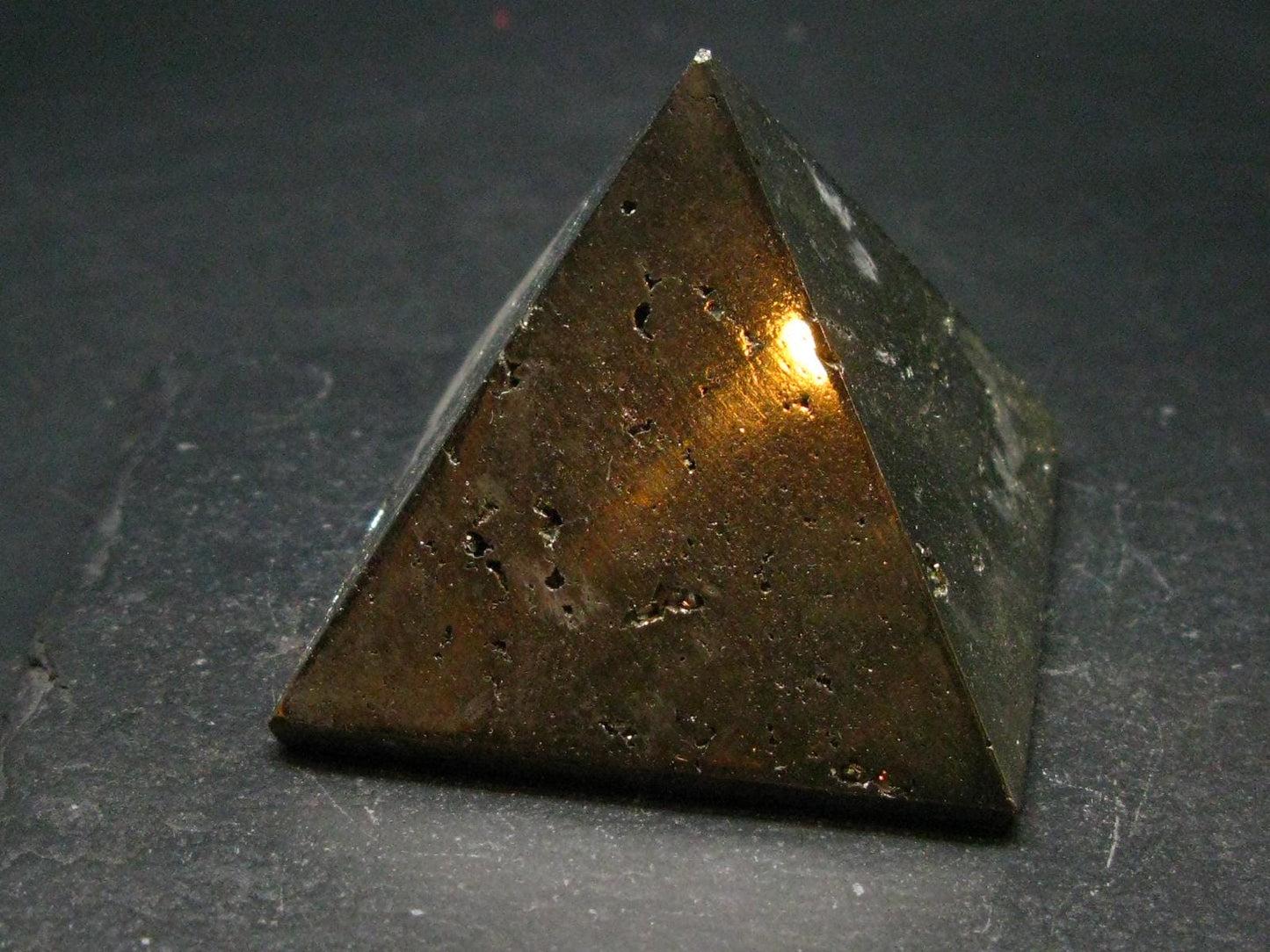 Pyrite Crystallized Pyramid From Peru - 1.9" - 175.56 Grams