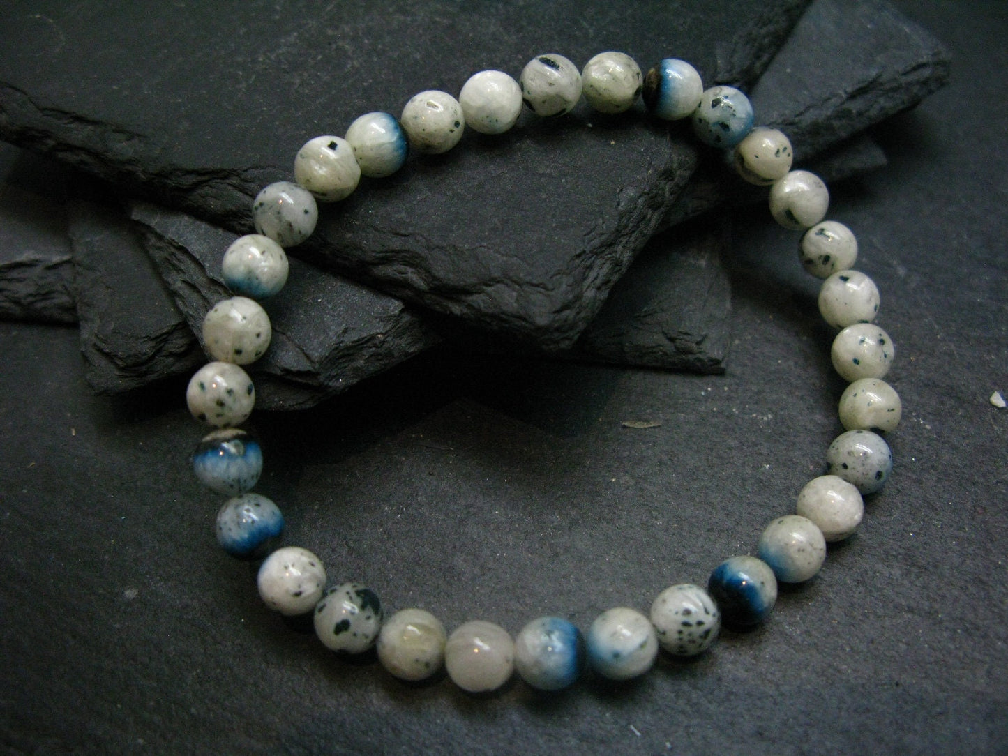 Blue Ice Glacierite Genuine Bracelet ~ 7 Inches ~ 6mm Round Beads