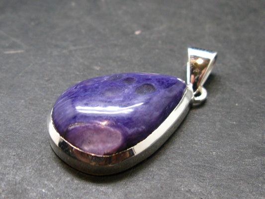 Rare High-Quality Charoite Silver Plated Pendant From Russia - 1.5" - 8.02 Grams